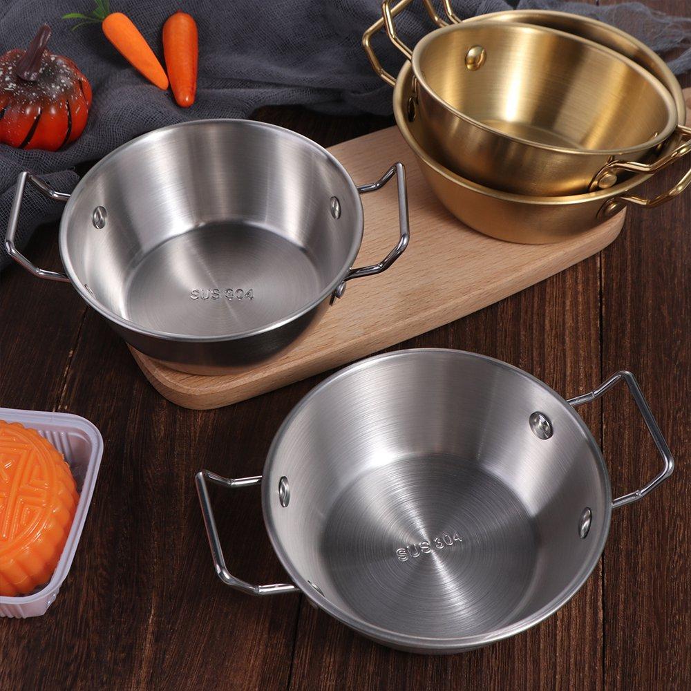 

1PC Kitchen Tableware Household Double Ear Rice Wine Bowls Cuisine Bowl Food Container Snacks Plate M срібний