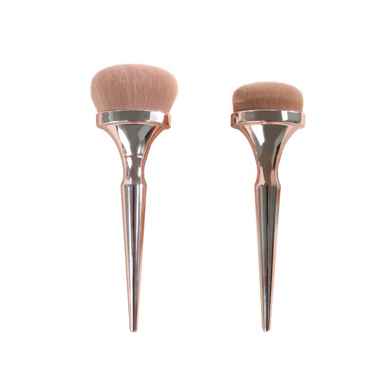 Elegant Super Soft Gold Large Makeup Brush Synthetic Hair Honey Powder Single Foundation Blush Non-Marking Loose Powder for