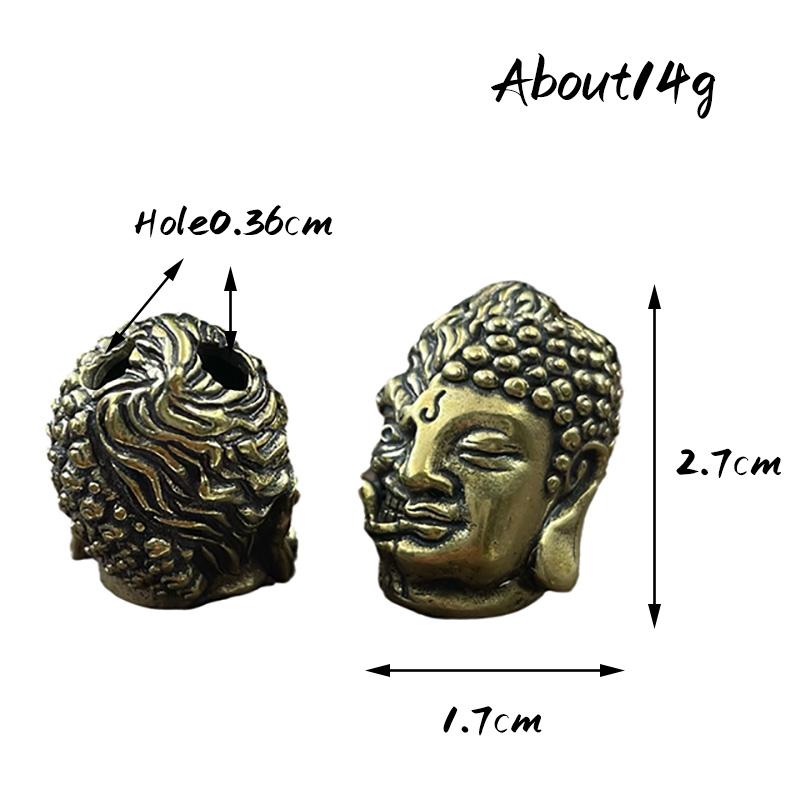 Brass Half Devil Half Buddha Face Knife Bead Diy Umbrella Rope Edc Paracord Bracelet Accessories Woven Lanyard Pendant Religious
