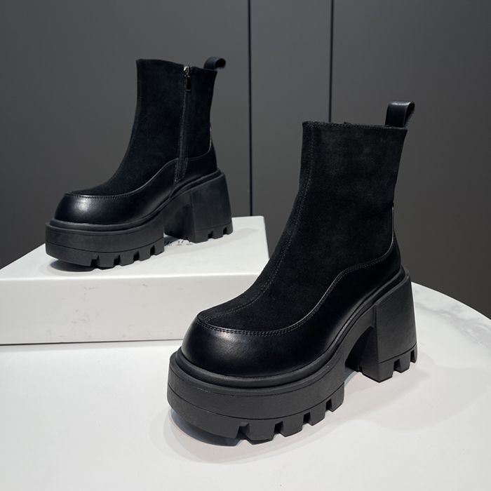 Luxury Women's Shoes Brand Designer Women's Boots Fashion Round Head Platform Boots Shoes for Women Ankle Boots Zapatos De Mujer