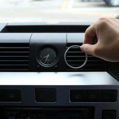 Dla Land Rover Defender 08-18 Stop Aluminium Samochód Centralna Konsola Deska Rozdzielcza Zegar Środkowy Pierścień Dekoracyjny Naklejka Akcesoria Samochodowe