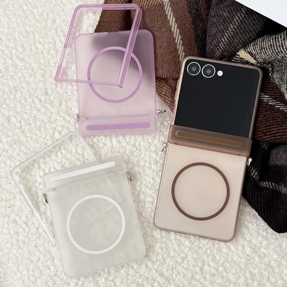 Ultra Thin Frosted Magnetic Phone Case For Samsung Z Flip 7 6 5 Flip7 Flip6 Zflip7 Hinged Protective For Magsafe PC Back Cover
