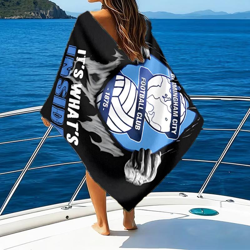 Birming-ham Football Club Printed Beach Towel, Super Soft Microfiber, Perfect Gift Birthday, for Pool, Beach, Travel, for Family and Friends