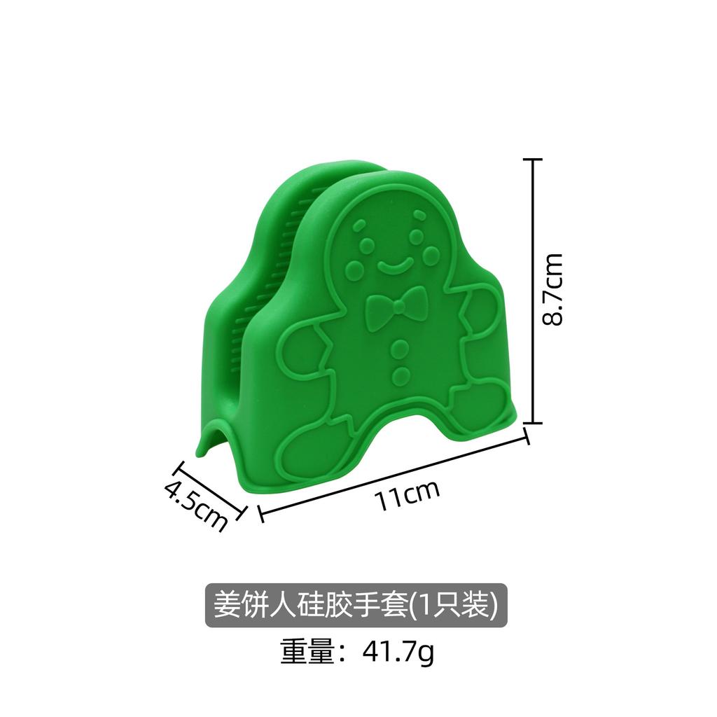 Christmas New Silicone Anti-scalding and Non-slip Gloves, Oven Microwave Oven Hand Clips, Kitchen Baking Silicone Heat Insulation Clips