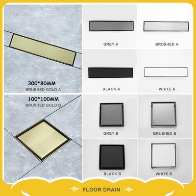 Edelstahl Unsichtbarer Bodenablauf Schwarz Fliesen Eingebetteter Bodenablauf Deodorant Duschbodenablauf Badezimmer Küchenzubehör