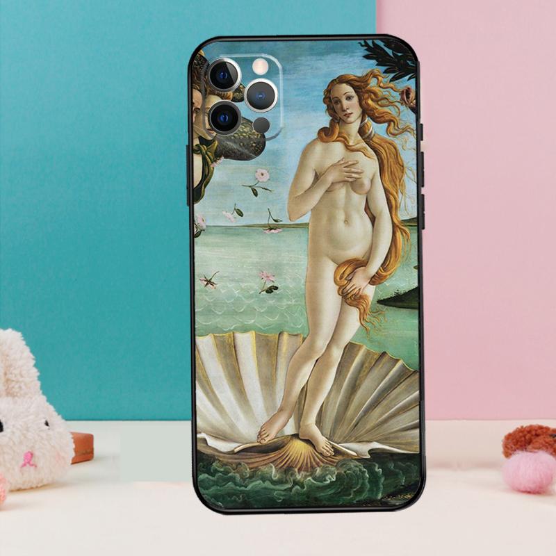 

Арт-картина Рождение Венеры Чехол для телефона Для iPhone 13 11 12 14 15 16 Pro Max Mini XR XS X Plus Задняя крышка Fundas iPhone 15 Pro