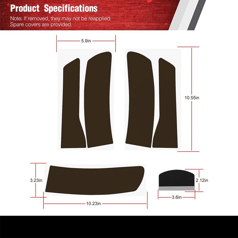 Rear Tail Light t Dark Vinyl Overlay Decals Set For 2014-2021 Jeep Grand Cherokee (6 Pcs/Set )