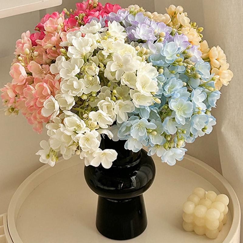 4pcs/bundle Fake Flower Elegant Silk Flower Home Vase Decor Simulated Jasmine Flower Home Hotel Shopping Mall Decoration 40cm
