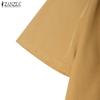 ZANZEA Women Elegant Doll Collar Casual Short Sleeve Dress