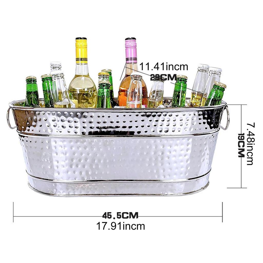 Seau à Glace Galvanisé Rustique Pour Fêtes - Seau à Boissons En Métal, Parfait Pour Bière, Cocktails & Champagne
