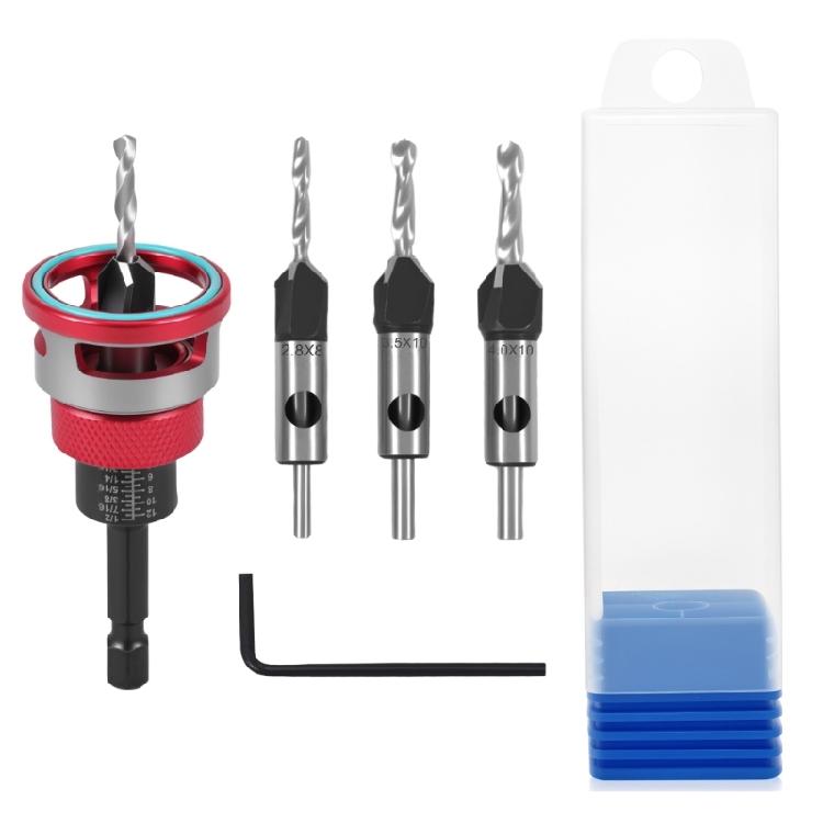 Countersink Drill Bit Set Woodworking Counterbore Hole Drill Bits Countersink Bit Depth Adjustable Pilot Drill Bits