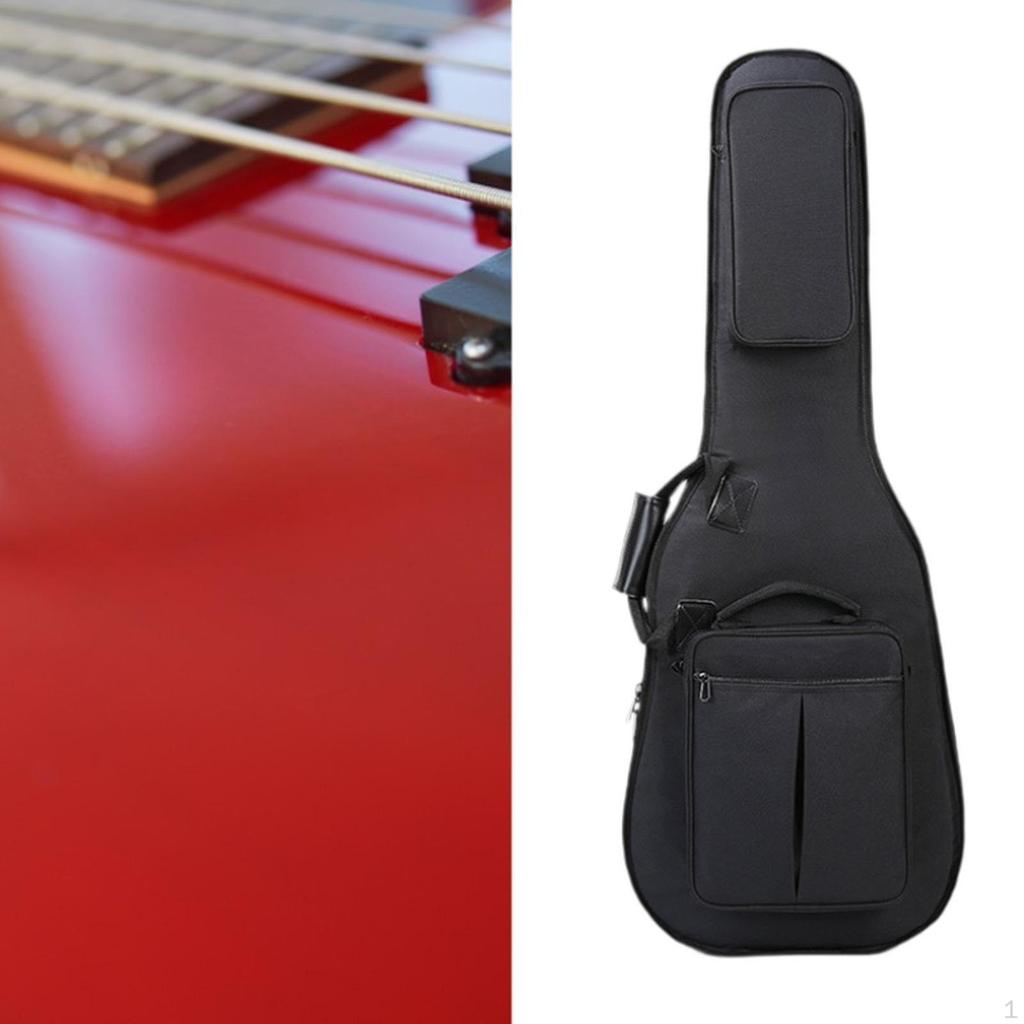 E-Bassgitarrentasche Gig Rucksack mit Schultergurt Tragbar Oxford-Gewebe Tragen