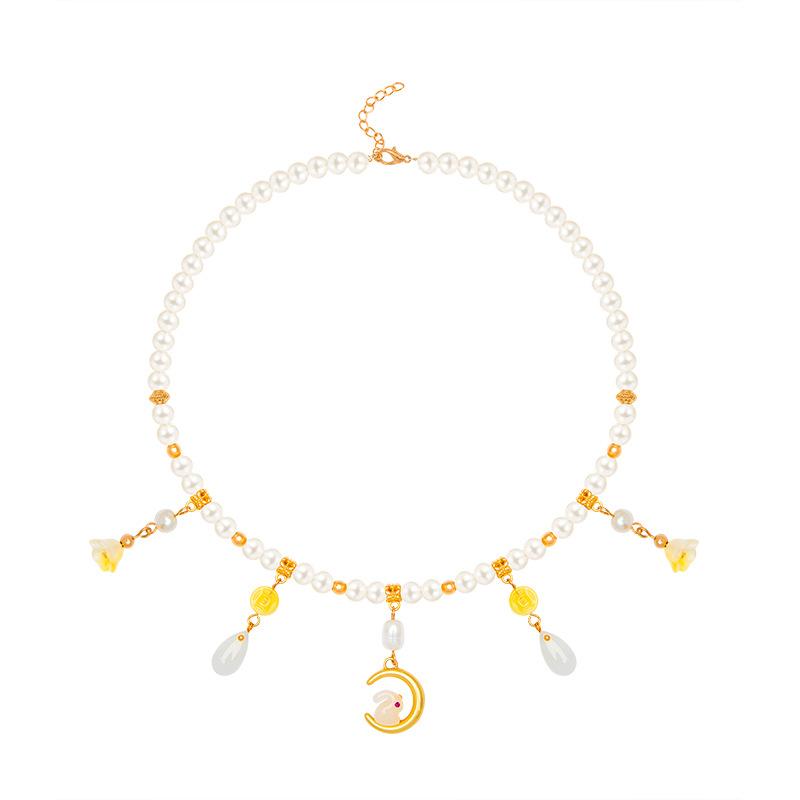 

Имитация жемчужного кролика кулон ожерелье из бисера чокер для женских украшений для вечеринок