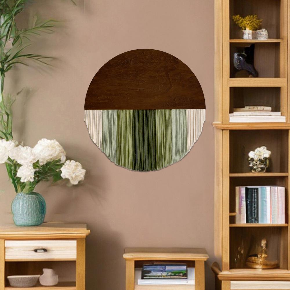 Handmade Round Retro Woven Wall Tapestry: Artful Decor for Living Room or Entrance