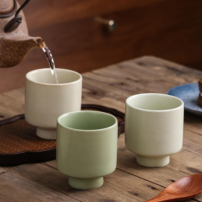 High-End Aromatherapy Candle Cup Tall Teacup Izakaya Ceramic Shochu Cup Japanese Matcha Coffee Cup
