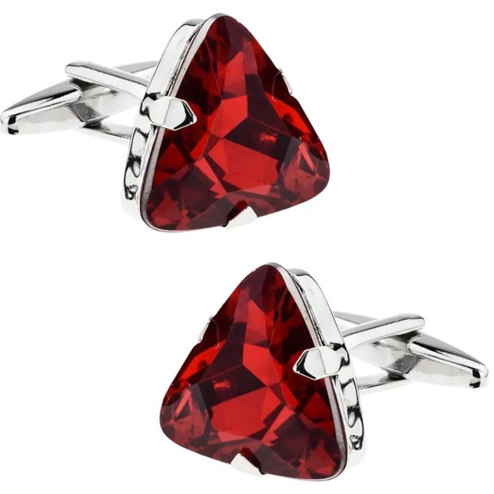 

Ruby Red Triangle Crystal Cufflinks Cufflinks n02497