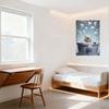 Polar Bear in White Bathtub with Bubbles Heart Shapes Metal Tin Sign Vintage Rustic Home Decor Wall Art for Man Cave Bar Cafe Cl