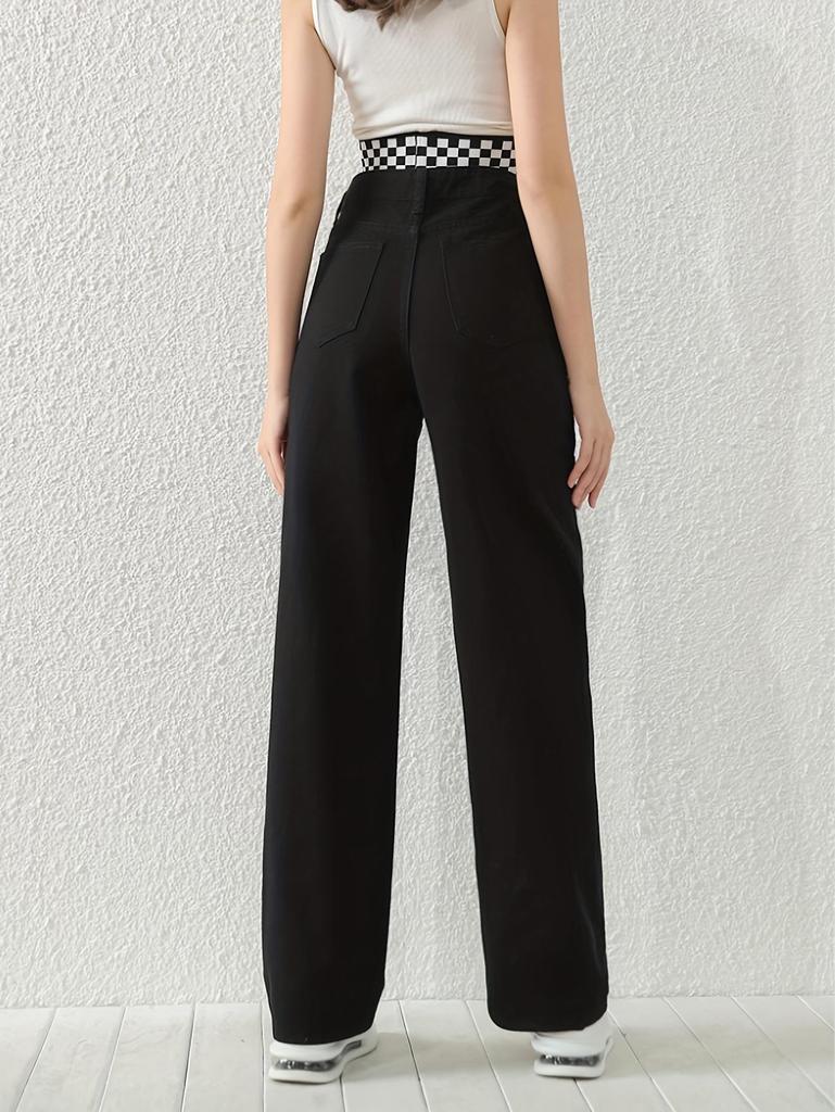 Women's Rhinestone Straight-Leg Jeans with Butterfly Design: Stylish and Comfortable