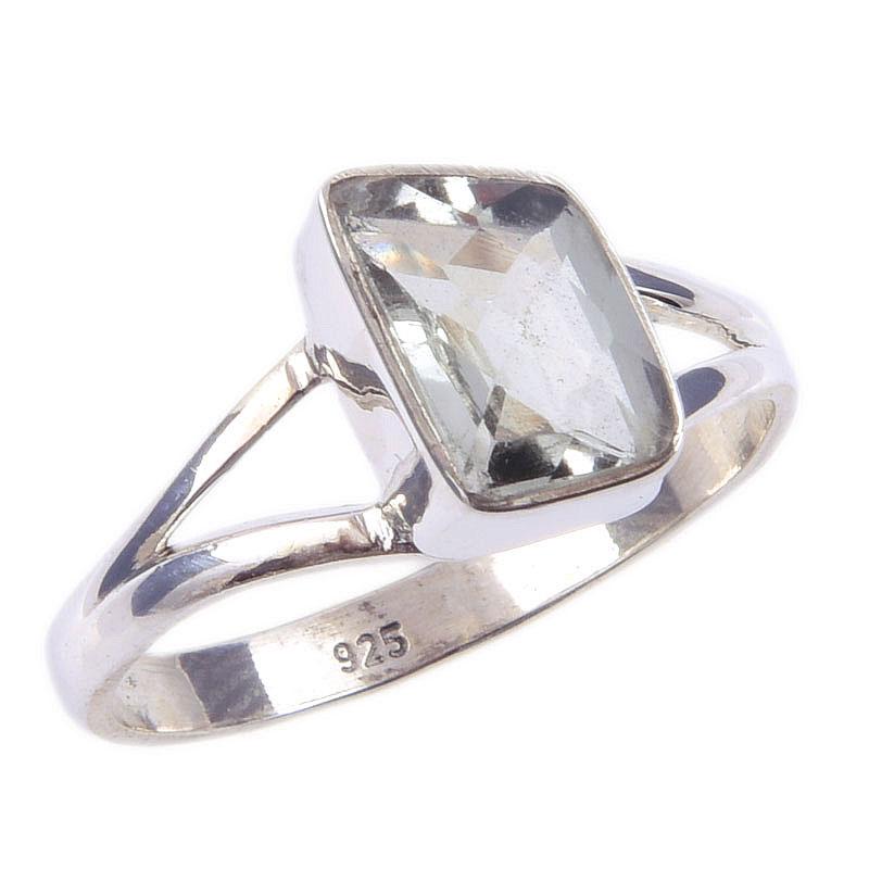 Natürlicher Grüner Amethyst Edelstein Handgefertigt 925 Massiv Sterling Silber Ring S.9 O4P64