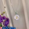 Gd Same Full Diamond Daisy Necklace, Light Luxury, Niche Design, Exquisite Simplicity, High-End Sense Of Collarbone Chain Woman
