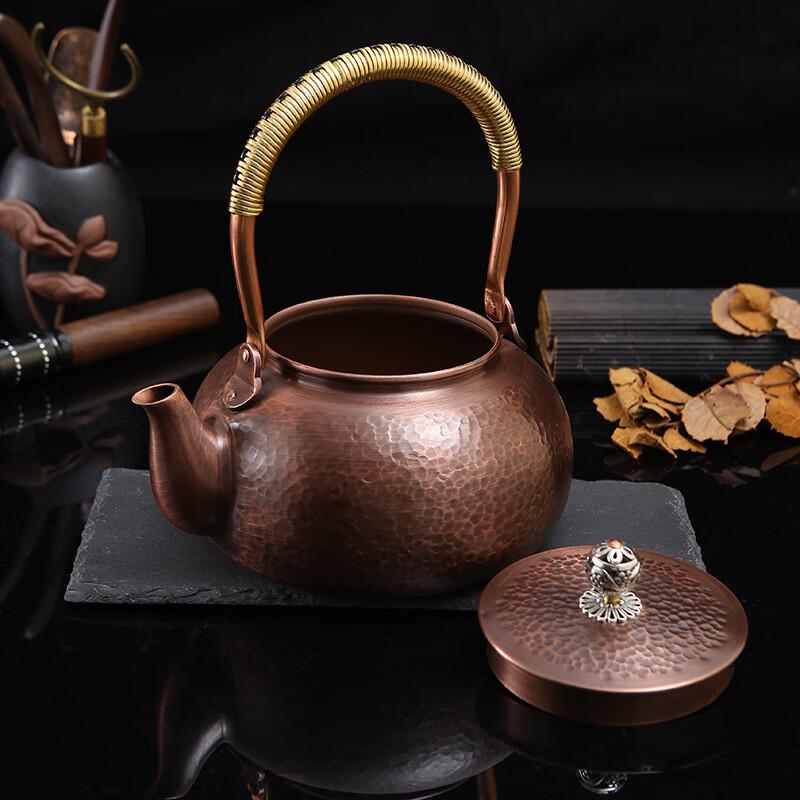 Vintage Chinese Hammered Copper Tea Kettle