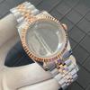 39mm Mid Rose Gold Stainless Steel Watch Case Sapphire Glass Stainless Steel Strap Watches Case for NH35 NH36 4R36 7S Movement