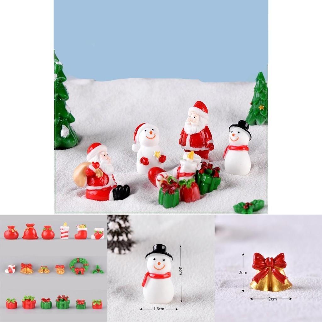 Charming Resin Santa And Snowman Miniature Ornaments For Festive Diy Decor