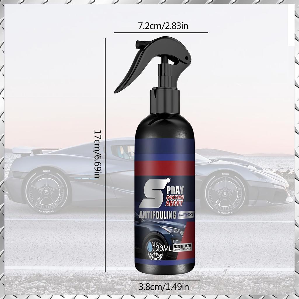 2Pcs Multi-Functional Coating Renewal Agent, 3 In 1 Ceramic Car Coating Spray, High Protection Quick Car Coating Spray, Plastic Parts Refurbish