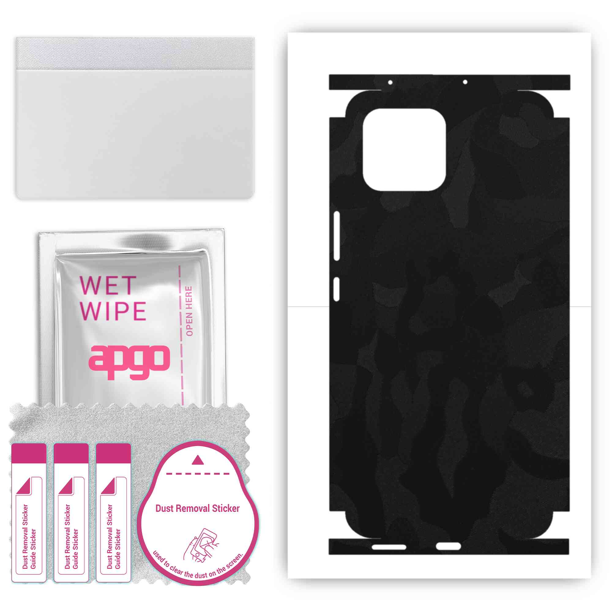 

apgo Protective Skin Sticker for the back+sides compatible with Huawei nova 8 SE, Full Wrap Film, Foil, Vinyl - Pattern Black Camo
