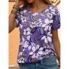 Fashionable Tees Minimalist 3D Print Pattern Women's T Shirt Round Neck Short Sleeved Top