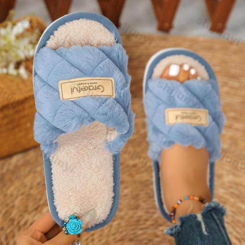 Fashion Couple Indoor Home Shoes 2025 Autumn Winter Warm Comfortable Women's Floor Slippers Fashion Non Slip Plush Men's Cotton Slippers