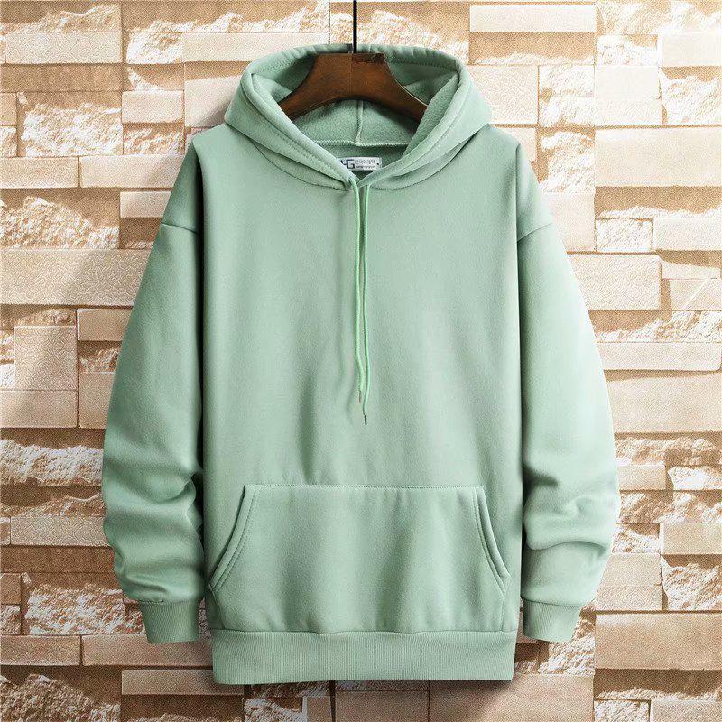Felpa con cappuccio unisex in velluto plus a vestibilità ampia - Stile coreano primavera/autunno, tinta unita