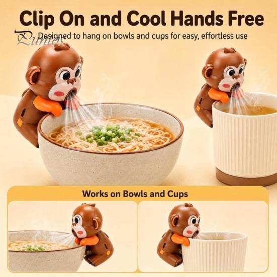 Compact Cooling Fan Food for Hot Noodles And Soup, Portable Clip-on Mini Soup Cooler Fan, Hands-free Instant Noodle Office Dorm Use