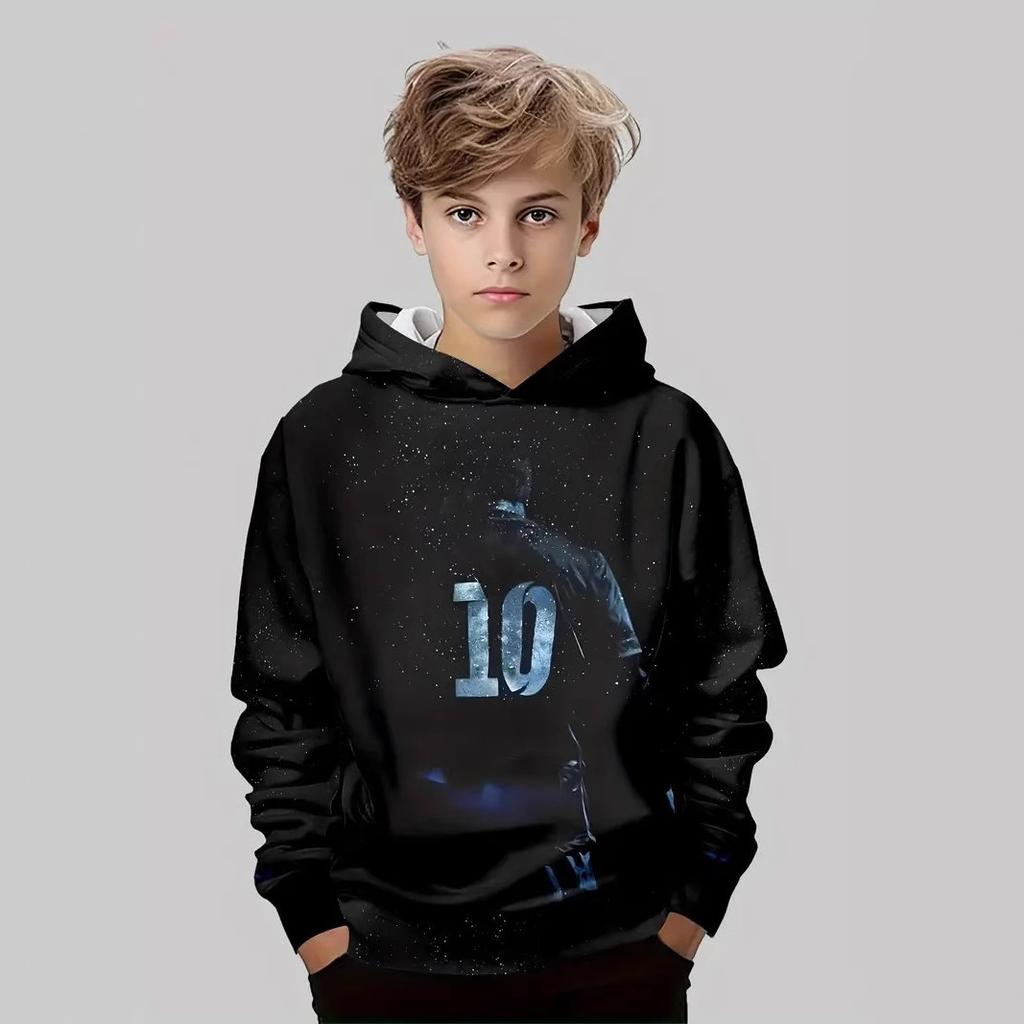 Autumn 3D Football Printed Hoodies Fashionable Casual Sports Long Sleeved Children's Boy Hooded Sweatshirts