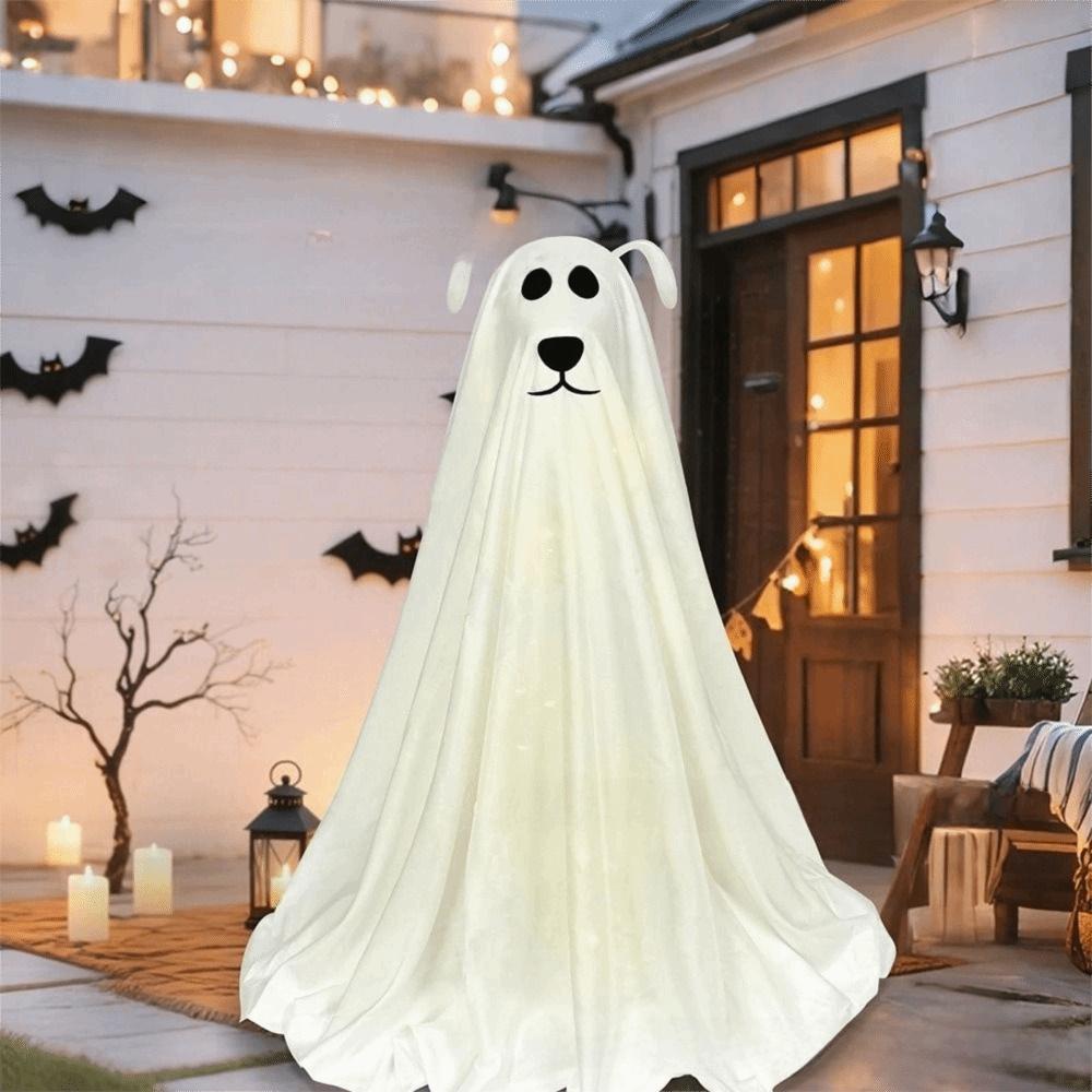 Lumières LED à télécommande Chien Fantôme Autoportant Décoration d'Halloween Accessoire Décoration de Porche Avant
