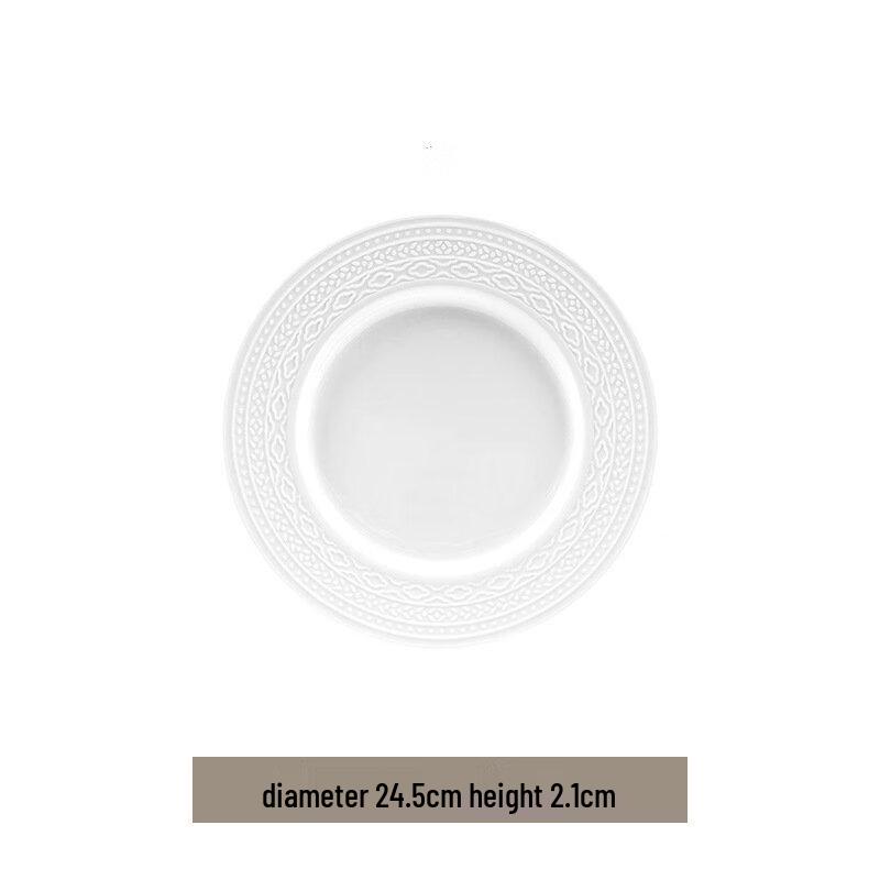 ZISIZ French Embossed Ceramic Dinnerware