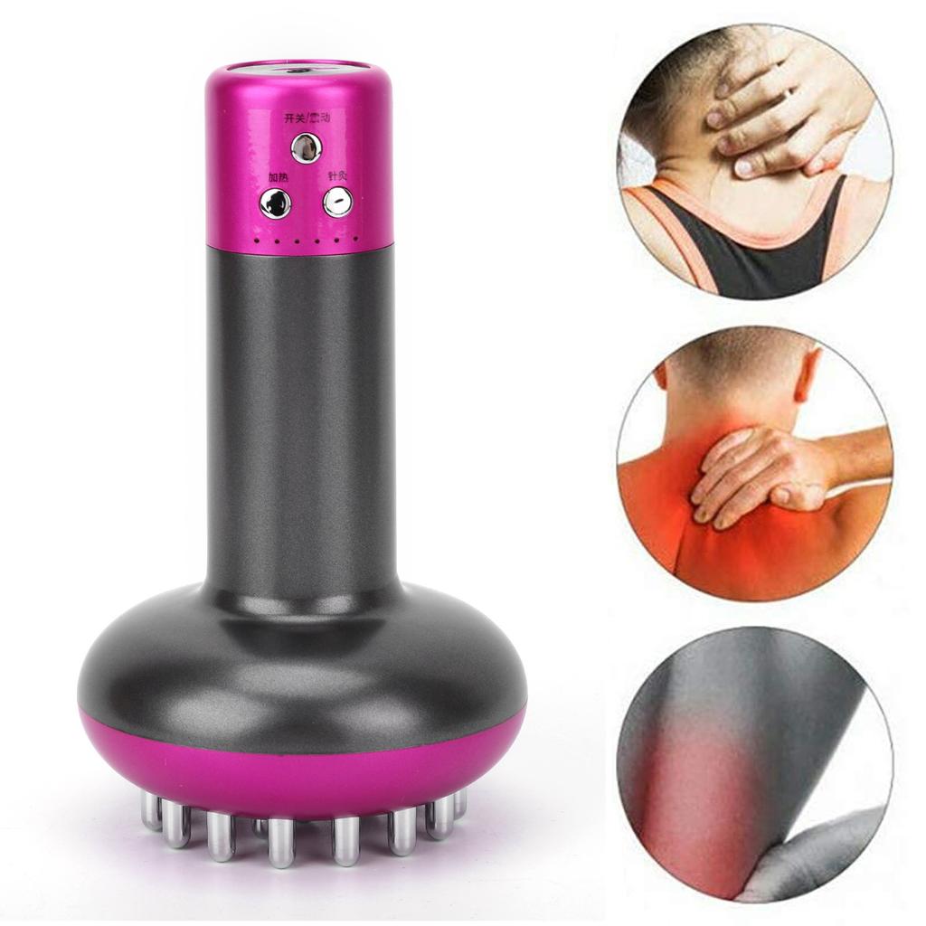 Meridian Brush Heating Handed Portable Red Light 6 Levels Hot Compress Electric Scraping Brush Device