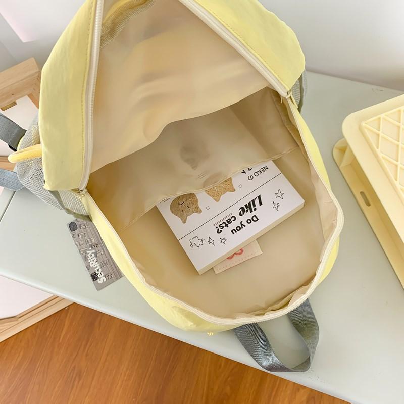 School bag summer new cute Korean children's research small backpack Coco love love ice cream contrasting color soft girl travel backpack