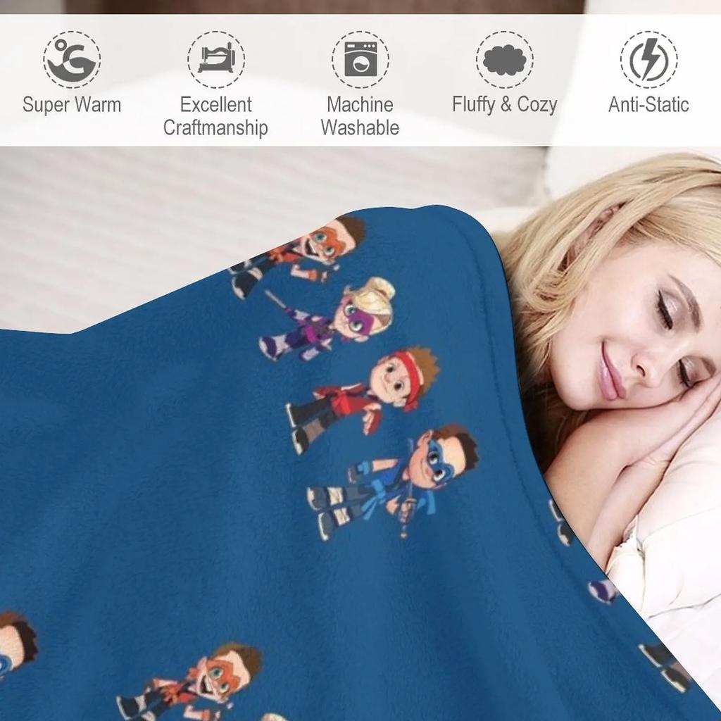 Ninja Kidz, Cartoon Ninjaz Throw Blanket Loose Blanket Nap Blanket Soft Plaid Plaid