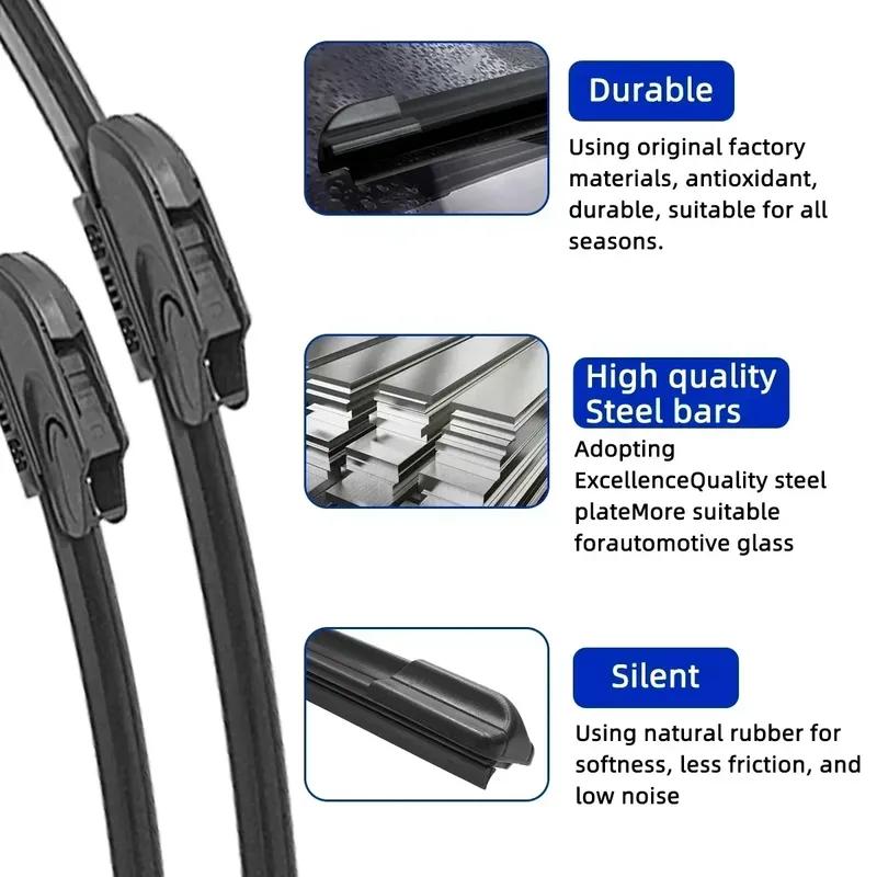 3PCS For Hyundai I30 I30 FD 2010-2012 24" + 18"+ 12" Front Rear Wiper Blades Windshield Windscreen Window Cutter Accessories