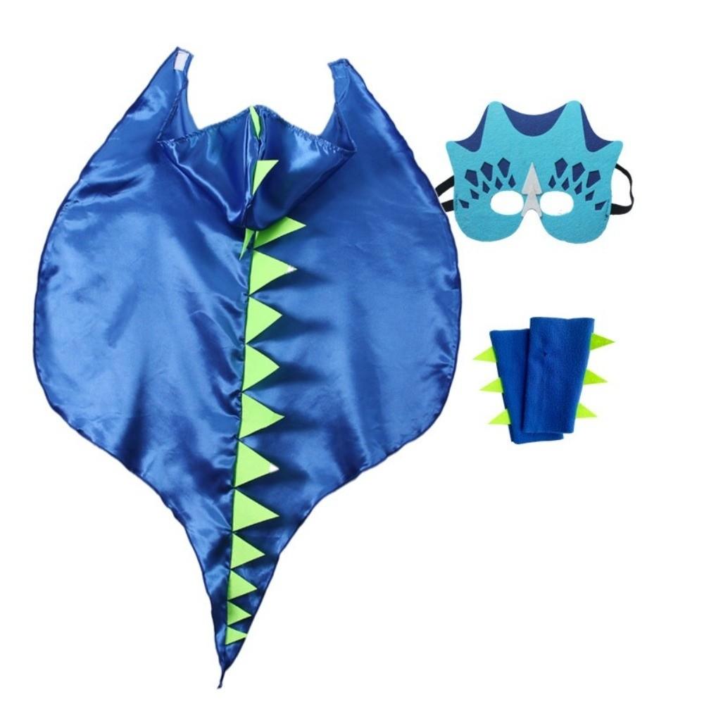 Hooded Cape Halloween Kids Costume Mask Dinosaur Costume Fancy Dragon Cloak  Kids