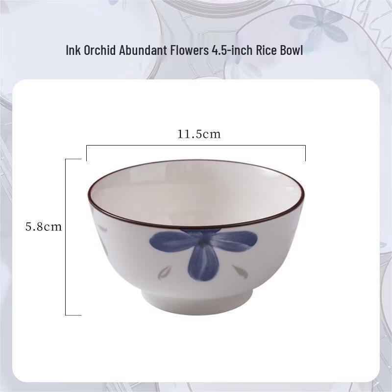 

JINGRX Jingdezhen Набор из 4,5-дюймовых керамических пиал для риса (10-Pack)