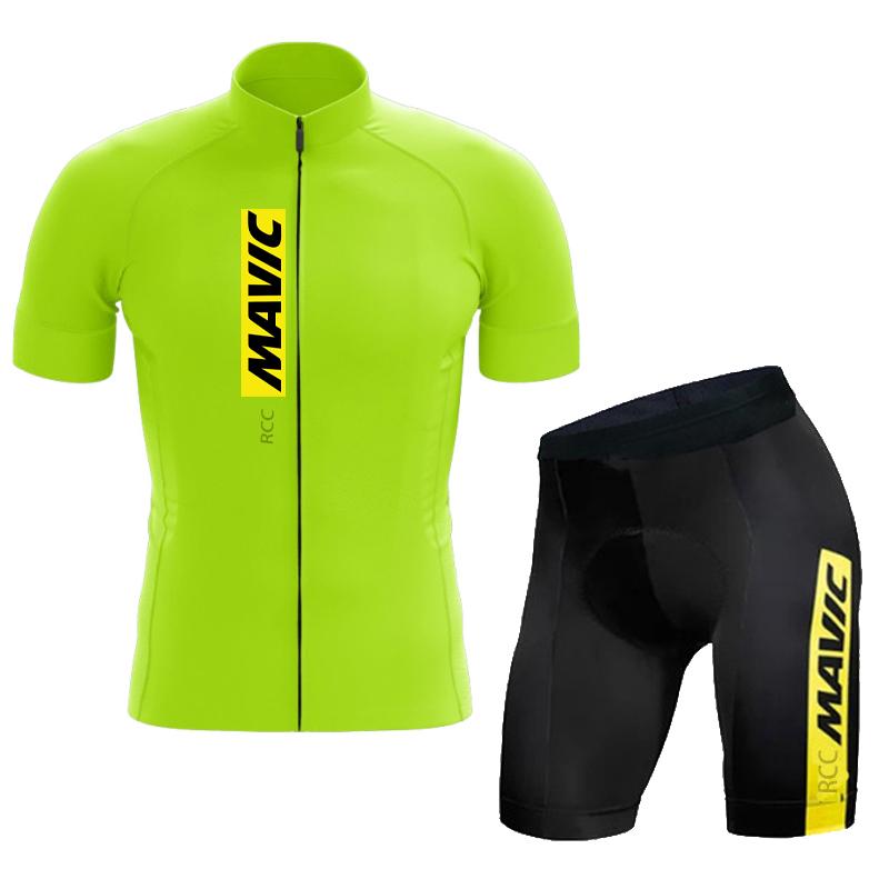 RCC MAVIC Summer Team Summer Cycling Jersey Set Sport Mtb Bicycle Clothing Breathable Short Sleeve Shirt Bike Bib Shorts Ciclism