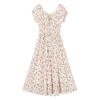 Elegant Floral Chiffon U-Neck A-Line Midi Dress