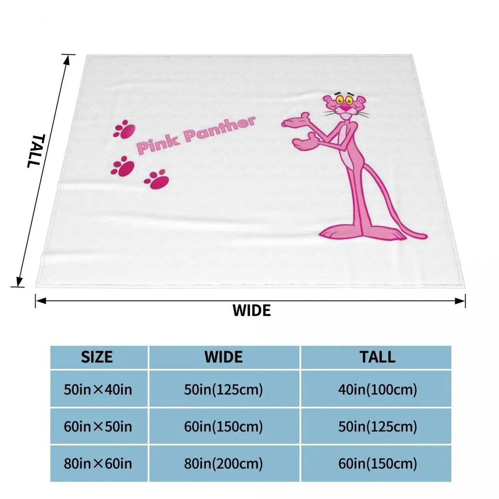 Coperte Personaggio dei Cartoni Animati Pantera Rosa Pile Autunno/Inverno Carino Leopardo Calda Coperta da Lancio per Divano Viaggio Trapunta Sottile in Peluche