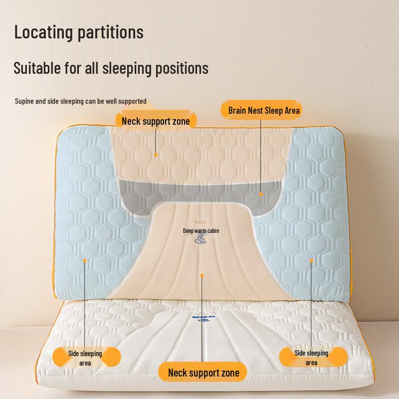Latex Fiber Neck Support Pillow Pair for Adults - Ideal for Sleep Aid, Hotels, Dorms, and Rehabilitation.