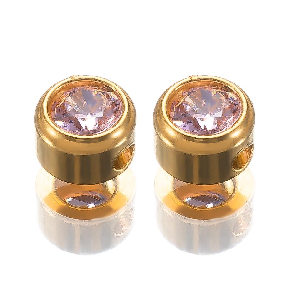 10pcs Stainless Steel Glass Charms Jewelry Making 6mm Colorful Glass Bead Pendants with Hole for DIY Necklace Bracelet Earrings