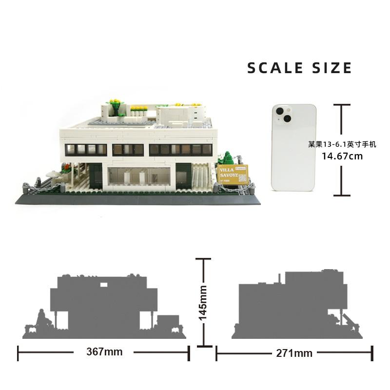 Non-Toxic 1226Pcs World Famous Architecture Villa Savoye Of Paris France Building Blocks Small Particle Assembly Toys Children Gifts Assembly