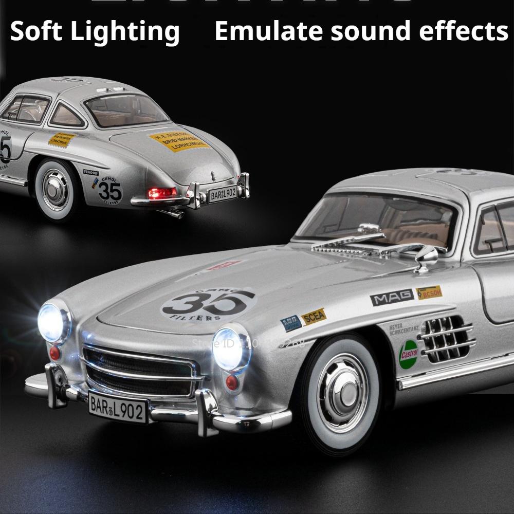1:Maßstab 18 300SL 500K Automodell Spielzeug Sound Licht Vierradaufhängung Lenkgestänge Lenkung Sportwagenmodelle Hobby Ornamente