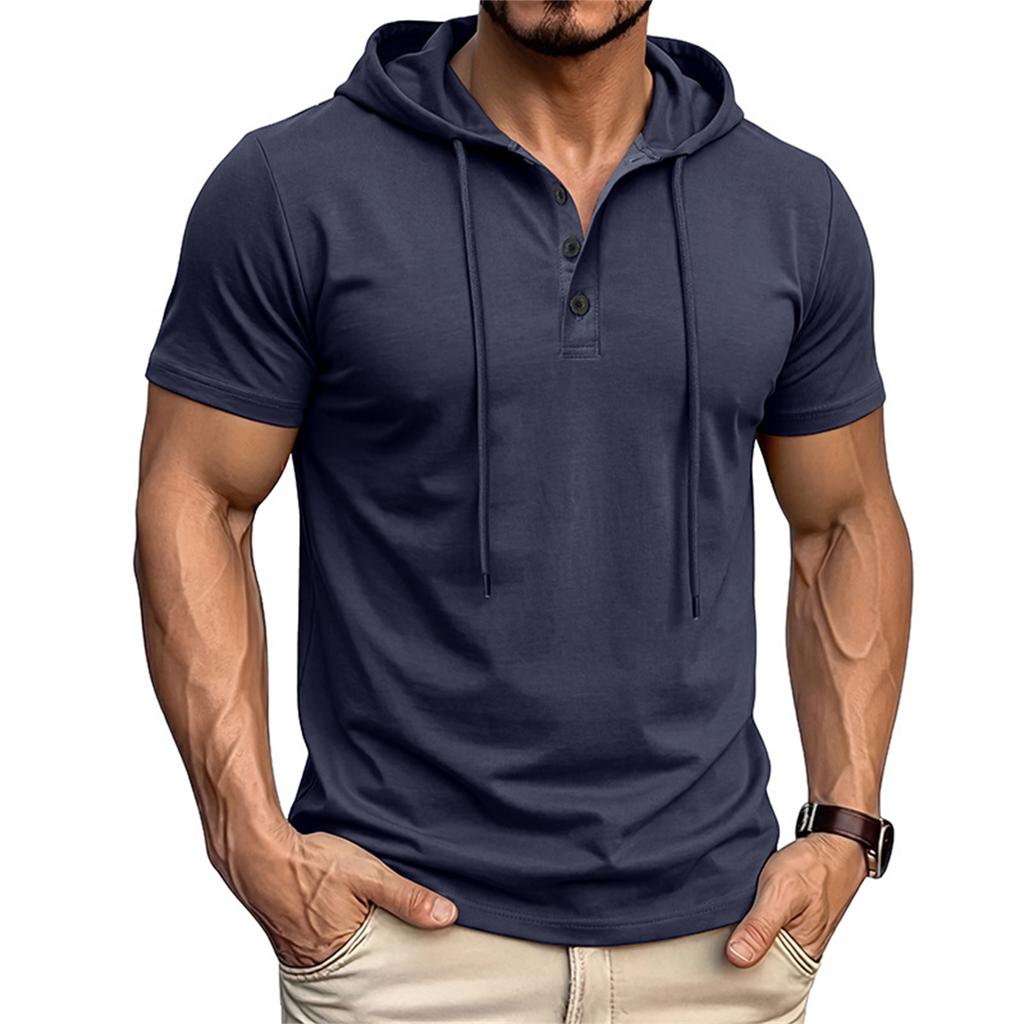 Herren Polohemden Kurzarm Mit Kapuze Klassische Passform Polohemden für Herren Stilvolle T-Shirts für Herren Übergroße T-Shirts für Herren